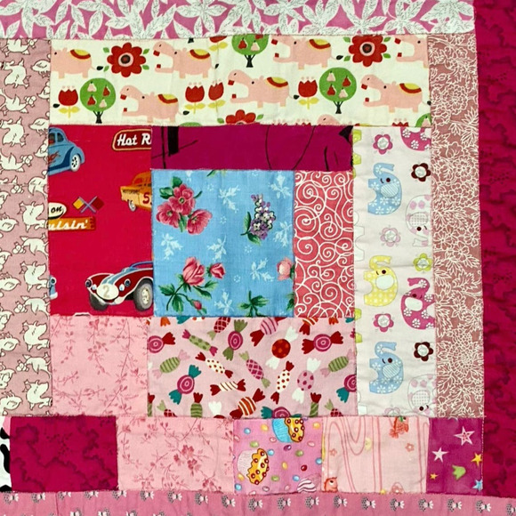 OOAK Hand Made Toddler Size Quilt Strawberry Shortcake Florals Hello Kitty Elsa - Picture 8 of 12